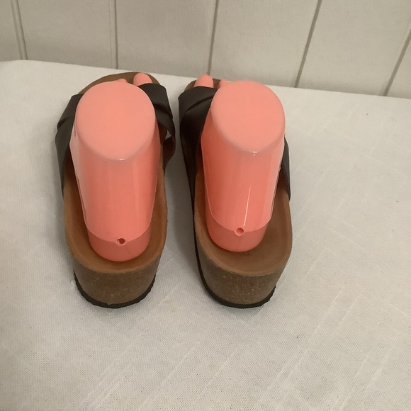 Bio Bio Women’s Platform Leather Cross-Strap Sandals Black Made In Spain Size 8 - Picture 3 of 7